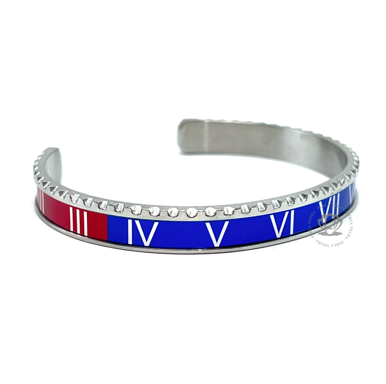 Silver Roman Speed Blue/Red Bracelet