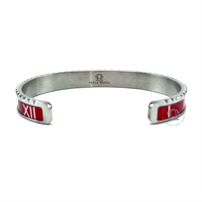 Silver Roman Speed Blue/Red Bracelet