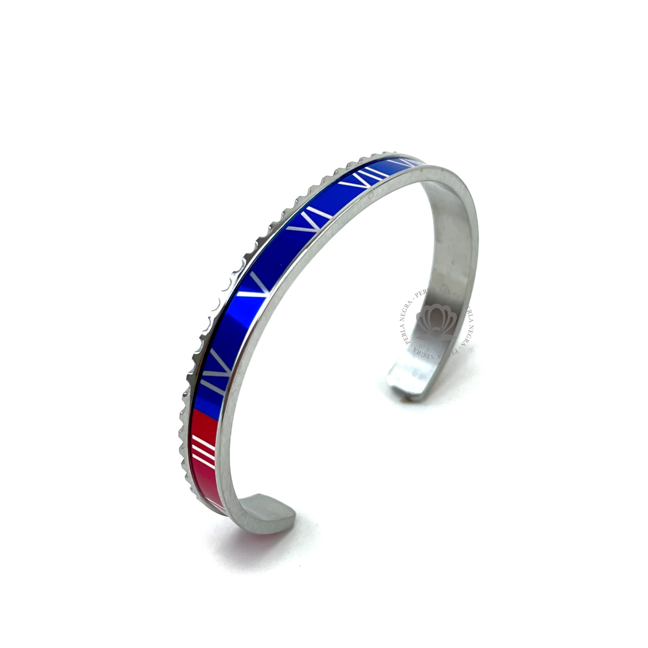 Silver Roman Speed Blue/Red Bracelet