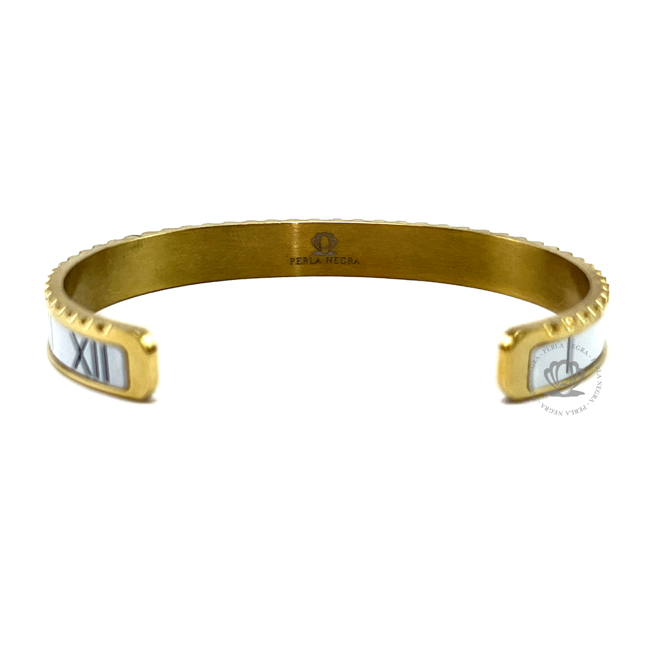 Yellow Gold Roman Speed White Bracelet - perlanegramx