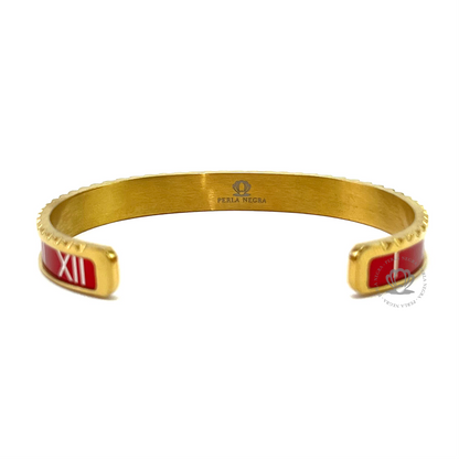 Yellow Gold Roman Speed Red Bracelet - perlanegramx