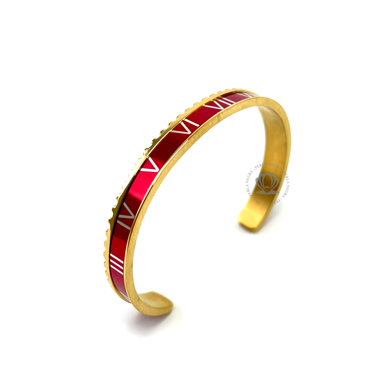 Yellow Gold Roman Speed Red Bracelet - perlanegramx