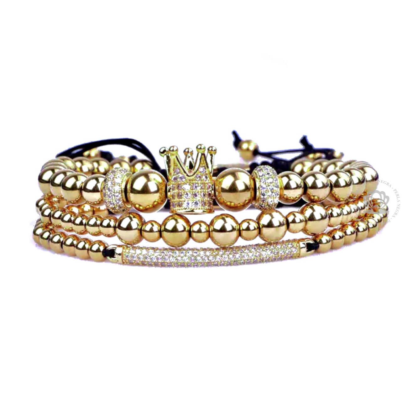 Luxury Yellow Gold Crown Set Cz