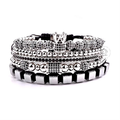 Luxury Five pieces White Gold & Black Cz Set