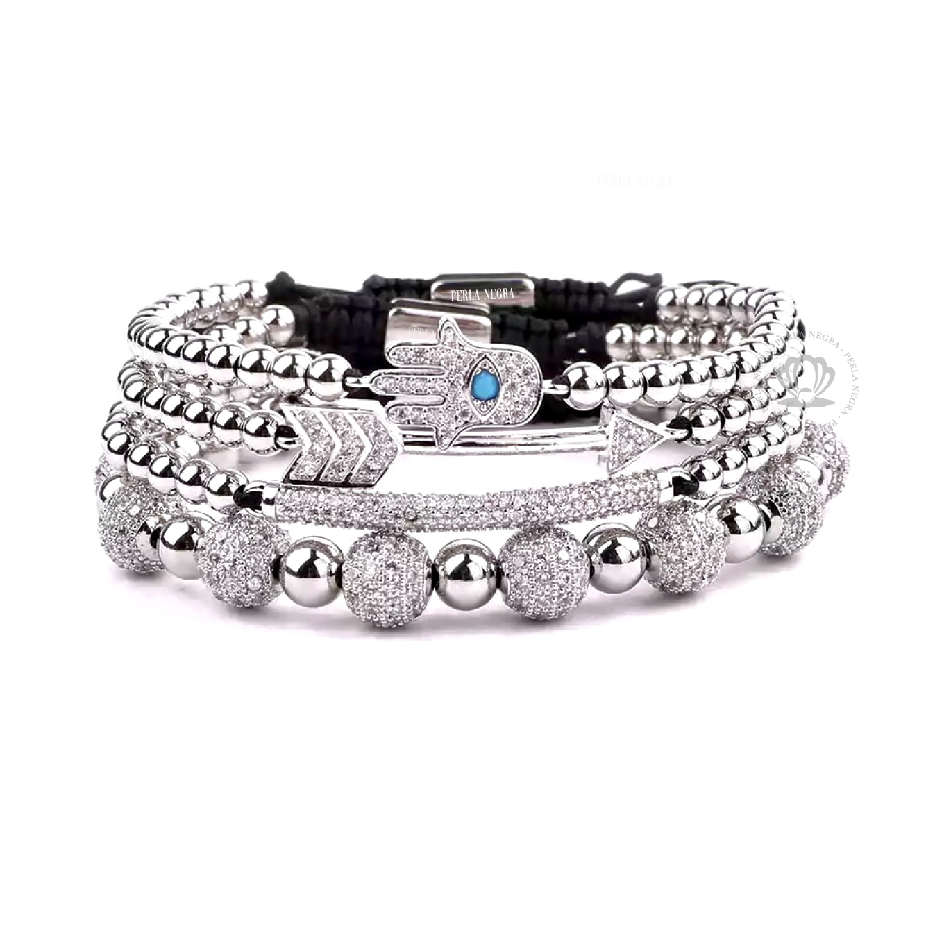 White Gold & Clear Cz Women Set