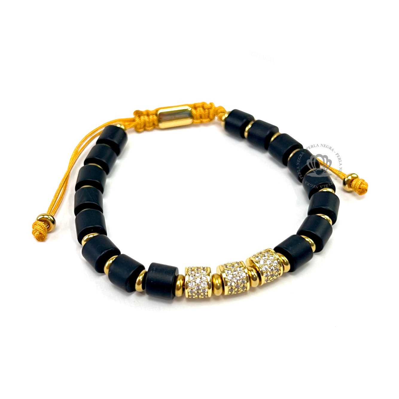 Black Onyx & Gold Cz Barrels