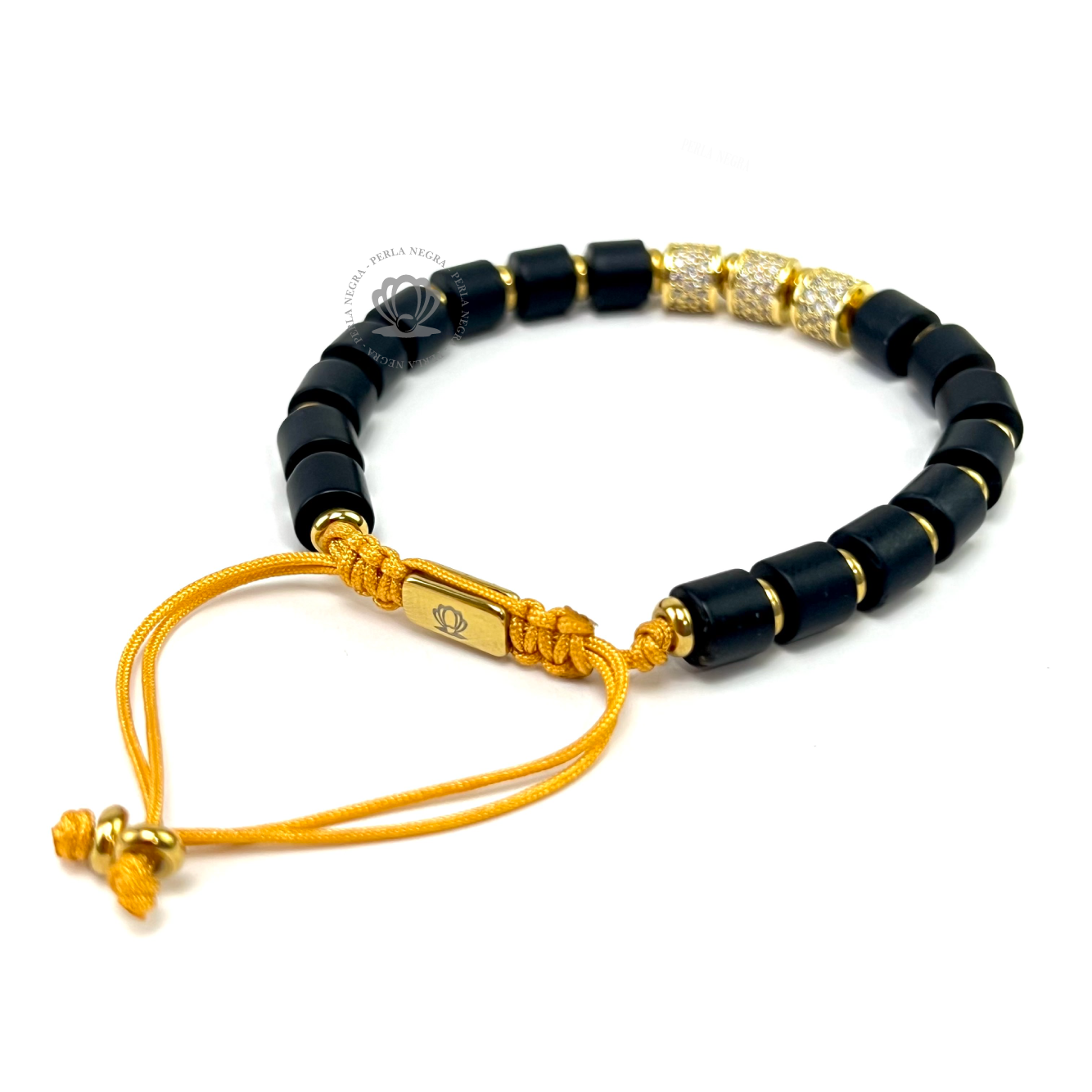 Black Onyx & Gold Cz Barrels